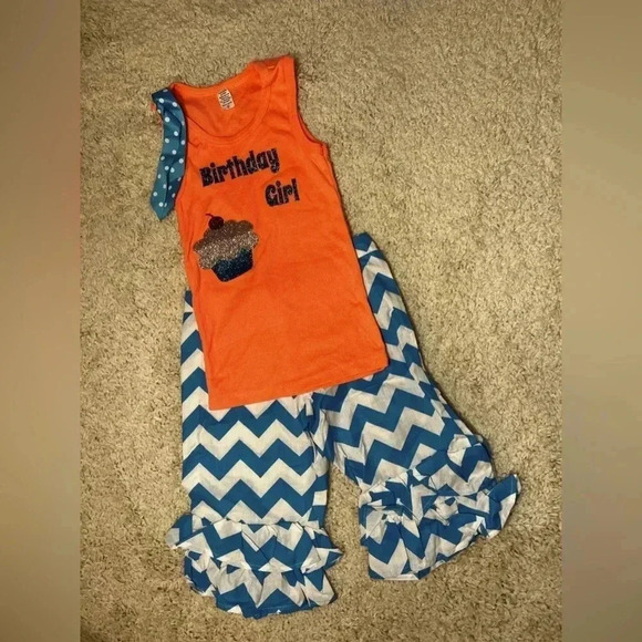 Other - GIRLS BOUTIQUE BIRTHDAY GIRL OUTFIT SIZE 6 NWOT